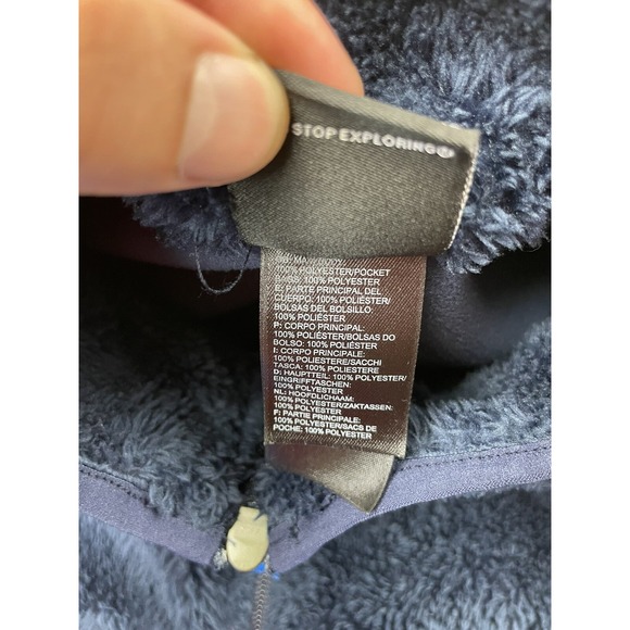 The North Face Campshire Jacket Boys L Blue Fleece Sherpa Full Zip Softshell - Picture 7 of 7